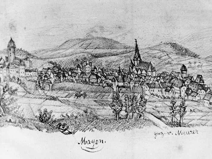 Ansicht von Mayen, v. Theodor Meurer 1849